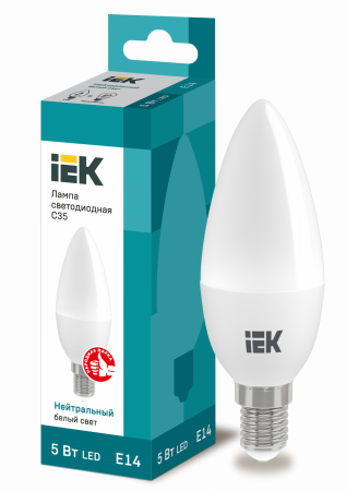 Лампа светодиодная C35 свеча 5Вт 230В 4000К E14 IEK – №1