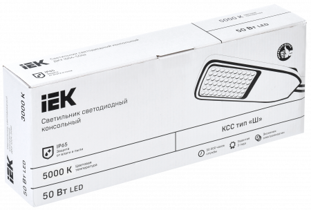 Светильник светодиодный ДКУ 1004-50Ш 5000К IP65 серый IEK – №2