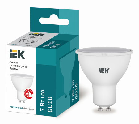 Лампа светодиодная PAR16 софит 7Вт 230В 4000К GU10 IEK – №1